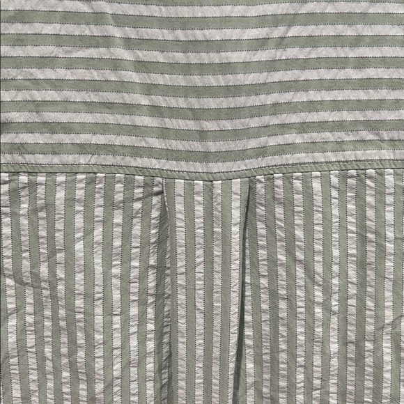 Anthropologie Green Striped Seersucker Buttondown Tunic 🌿 Size Medium NWOT - Picture 10 of 12